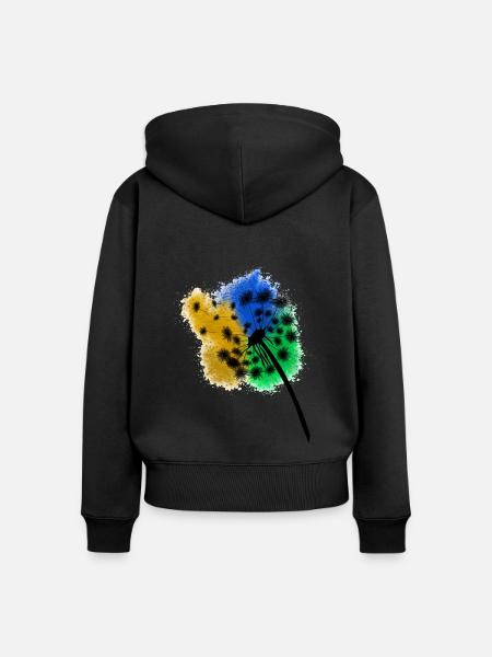 pusteblume - Frauen Premium Bio Zip Hoodie - Schwarz