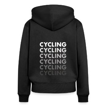 Sport Cycling - Frauen Premium Bio Zip Hoodie - Schwarz - Hinten - Julia (174cm)