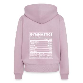 Nutrition sportive Gymnastique - Sweat à capuche zippé Premium bio Femme - rose poudré - Dos - Julia (174cm)