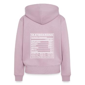 Sport Nutrition Skateboard - Sweat à capuche zippé Premium bio Femme - rose poudré - Dos - Julia (174cm)