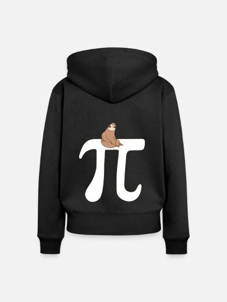 Math Sloth Pi - Frauen Premium Bio Zip Hoodie - Schwarz
