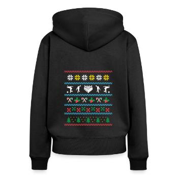 Sport X-Mas Christmas Bowling - Women's Premium Organic Zip Hoodie - black - Back - Julia (174cm)