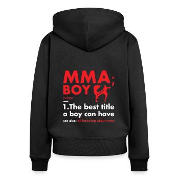 Sport Boy Definition MMA - Frauen Premium Bio Zip Hoodie - Schwarz - Hinten - Julia (174cm)
