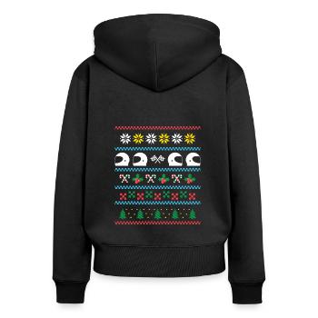 Sport X-Mas Course de Noël - Sweat à capuche zippé Premium bio Femme - noir - Dos - Julia (174cm)