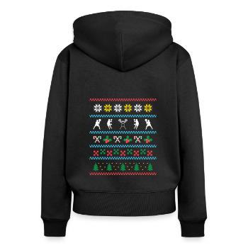Sport X-Mas Christmas Field Lacrosse - Women's Premium Organic Zip Hoodie - black - Back - Julia (174cm)