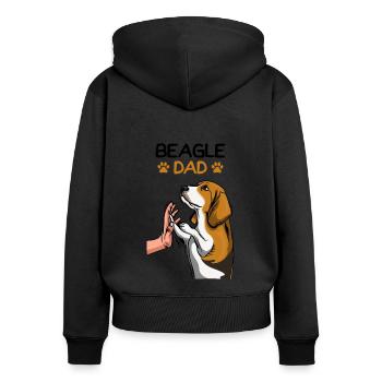 Chiens Beagle papa maîtres - Sweat à capuche zippé Premium bio Femme - noir - Dos - Julia (174cm)
