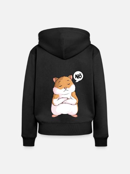 Hamster - Frauen Premium Bio Zip Hoodie - Schwarz