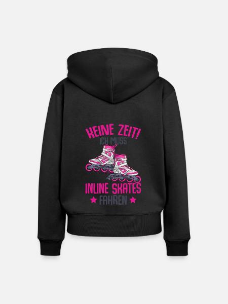 Inline Skates - Frauen Premium Bio Zip Hoodie - Schwarz