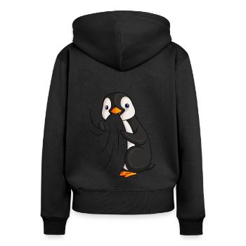 Pingouin - Sweat à capuche zippé Premium bio Femme - noir - Dos - Julia (174cm)
