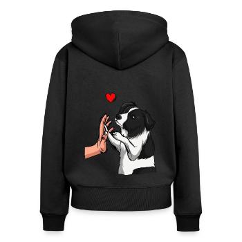Border Collie Love Dogs Mom Mistress - Women's Premium Organic Zip Hoodie - black - Back - Julia (174cm)