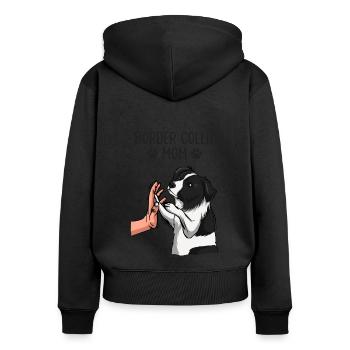 Border Collie Maman Chiens Maman Maîtresse - Sweat à capuche zippé Premium bio Femme - noir - Dos - Julia (174cm)
