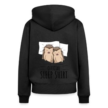 Hedgehog - Women's Premium Organic Zip Hoodie - black - Back - Julia (174cm)