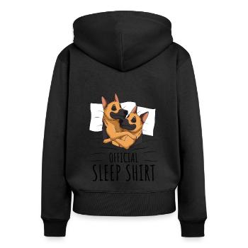 Berger allemand - Sweat à capuche zippé Premium bio Femme - noir - Dos - Julia (174cm)