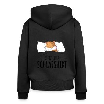 Hamster - Frauen Premium Bio Zip Hoodie - Schwarz - Hinten - Julia (174cm)