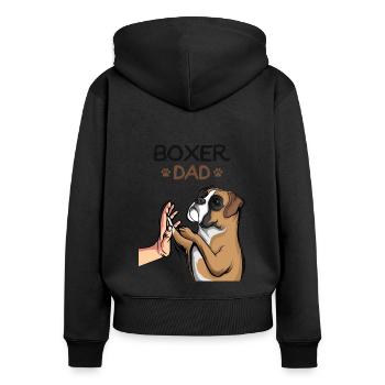 Boxer Dogs Papa Master - Women's Premium Organic Zip Hoodie - black - Back - Julia (174cm)