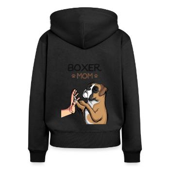 Boxer Chiens Maman Maîtresse Dames - Sweat à capuche zippé Premium bio Femme - noir - Dos - Julia (174cm)