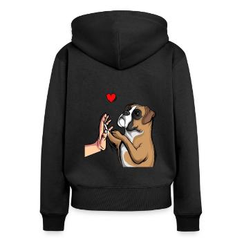 Boxer Chiens Chère Maîtresse Maître - Sweat à capuche zippé Premium bio Femme - noir - Dos - Julia (174cm)
