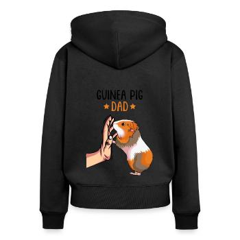 Cochon d’Inde Papa Pet - Sweat à capuche zippé Premium bio Femme - noir - Dos - Julia (174cm)
