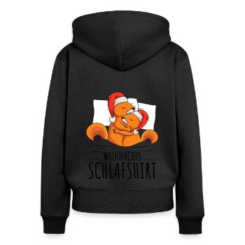 Eichhörnchen Weihnachten - Frauen Premium Bio Zip Hoodie - Schwarz - Hinten - Julia (174cm)
