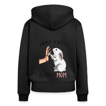 Hare - Women's Premium Organic Zip Hoodie - black - Back - Julia (174cm)
