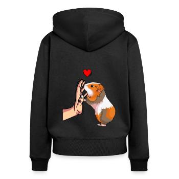 Guinea Pig Love Guinea Pig - Women's Premium Organic Zip Hoodie - black - Back - Julia (174cm)