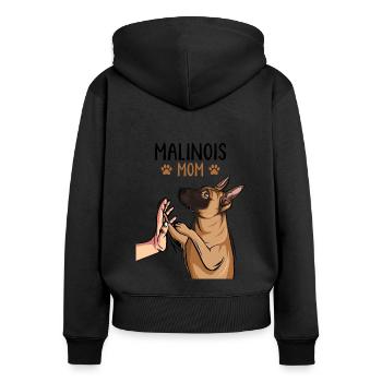 Malinois Mom Hunde Mama Hundehalter - Frauen Premium Bio Zip Hoodie - Schwarz - Hinten - Julia (174cm)