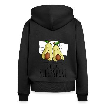 Avocado - Frauen Premium Bio Zip Hoodie - Schwarz - Hinten - Julia (174cm)