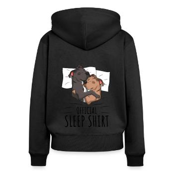 Staffordshire Bull Terrier - Women's Premium Organic Zip Hoodie - black - Back - Julia (174cm)