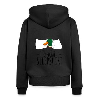 Duck - Women's Premium Organic Zip Hoodie - black - Back - Julia (174cm)