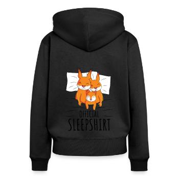 Eichhörnchen - Frauen Premium Bio Zip Hoodie - Schwarz - Hinten - Julia (174cm)