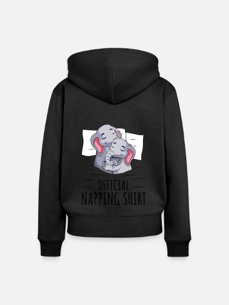 Elefant - Frauen Premium Bio Zip Hoodie - Schwarz