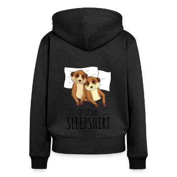 Meerkat - Women's Premium Organic Zip Hoodie - black - Back - Julia (174cm)