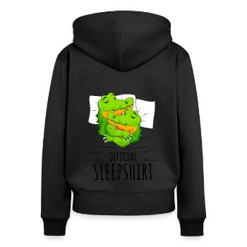 Crocodile - Sweat à capuche zippé Premium bio Femme - noir - Dos - Julia (174cm)
