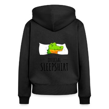 Crocodile - Sweat à capuche zippé Premium bio Femme - noir - Dos - Julia (174cm)
