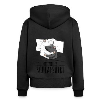 Ratten - Frauen Premium Bio Zip Hoodie - Schwarz - Hinten - Julia (174cm)