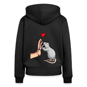 Rats Dear House Rats Rat Ladies - Women's Premium Organic Zip Hoodie - black - Back - Julia (174cm)