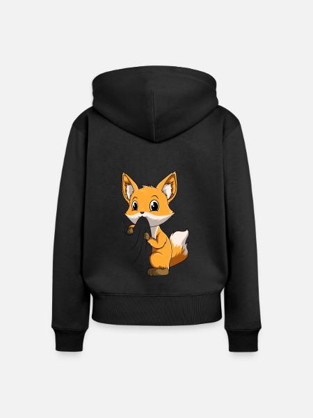 Vos - Vrouwen Premium Bio ziphoodie - zwart