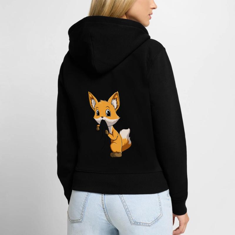 Fuchs Frauen Premium Bio Zip Hoodie