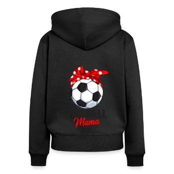 Fußball Mama - Frauen Premium Bio Zip Hoodie - Schwarz - Hinten - Julia (174cm)