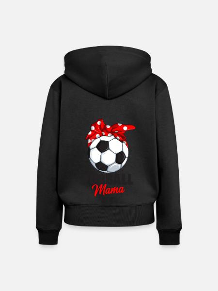 Fußball Mama - Frauen Premium Bio Zip Hoodie - Schwarz