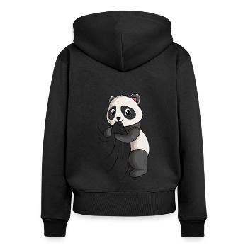 Panda lover Panda Bear Girl - Women's Premium Organic Zip Hoodie - black - Back - Julia (174cm)