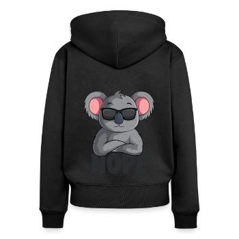 Koala - Women's Premium Organic Zip Hoodie - black - Back - Julia (174cm)