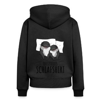 Orca - Frauen Premium Bio Zip Hoodie - Schwarz - Hinten - Julia (174cm)