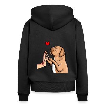 Dogue de Bordeaux Dogue Chiens - Sweat à capuche zippé Premium bio Femme - noir - Dos - Julia (174cm)