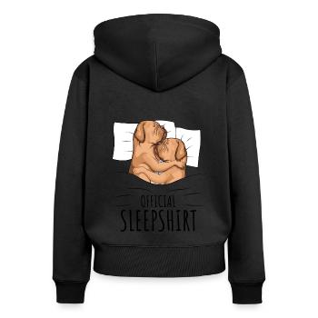 Dogue de Bordeaux Chemise de nuit Dogue - Sweat à capuche zippé Premium bio Femme - noir - Dos - Julia (174cm)