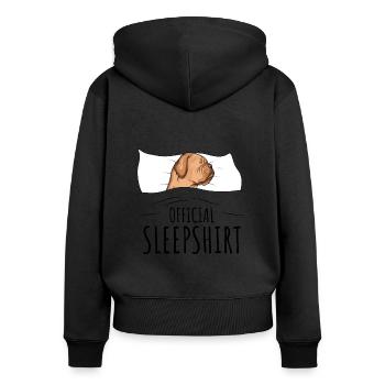 Dogue de Bordeaux Chemise de couchage pour chien - Sweat à capuche zippé Premium bio Femme - noir - Dos - Julia (174cm)