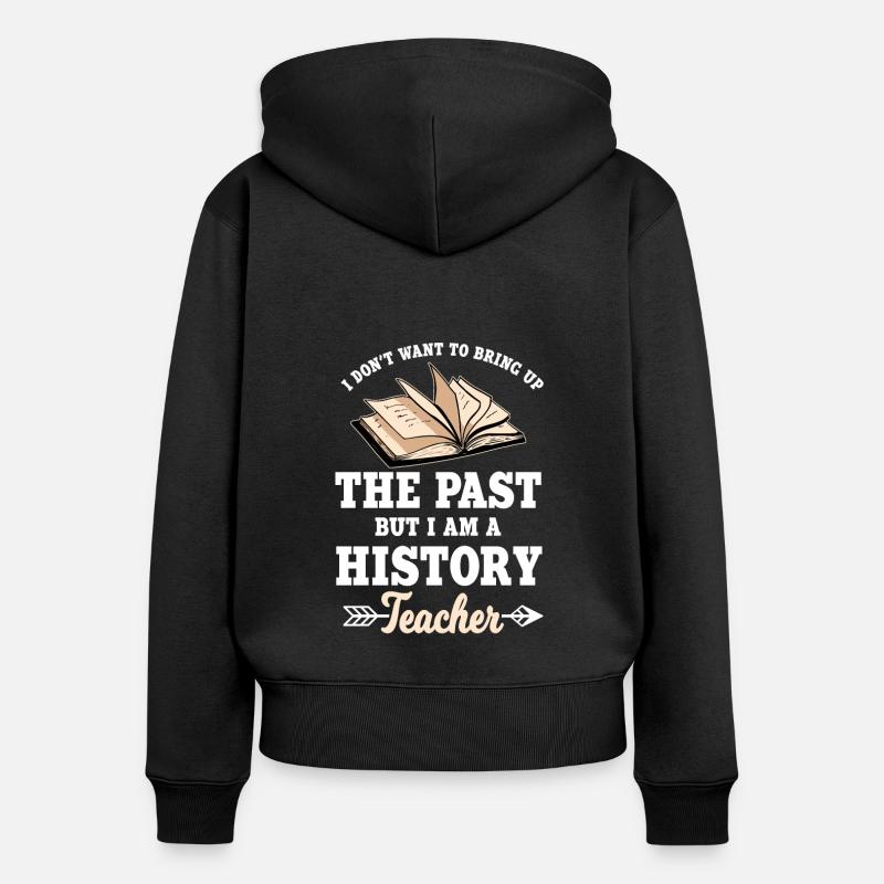 Je ne veux pas évoquer le passé - Sweat à capuche zippé Premium bio Femme - noir