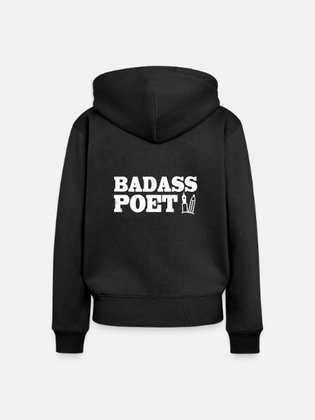 Badass Poet - Frauen Premium Bio Zip Hoodie - Schwarz