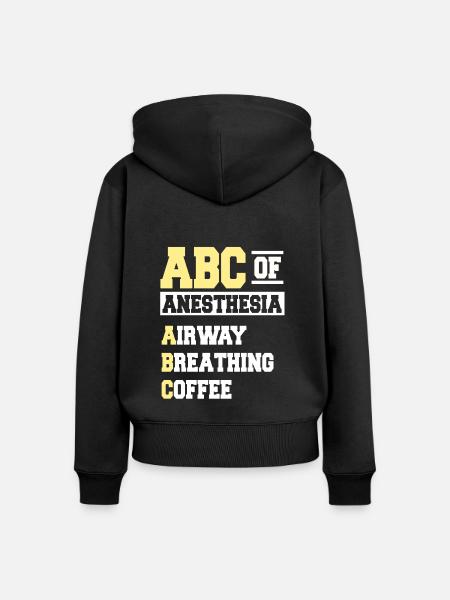 ABC Of Anesthesia - Frauen Premium Bio Zip Hoodie - Schwarz