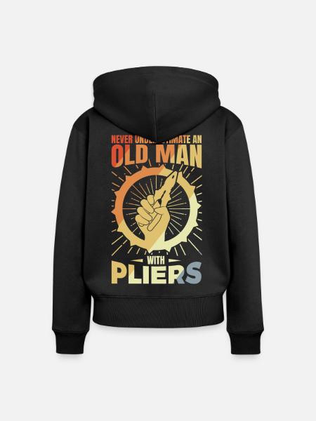 Alter Elektroniker - Frauen Premium Bio Zip Hoodie - Schwarz